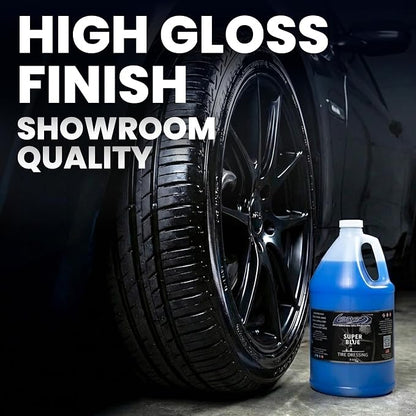 LANE'S Super Blue Tire Dressing Spray | High-Gloss Car Tire Shine Spray | No Sling, No Run, Long Lasting | Protects from Cracks & UV Rays | Non-Greasy Automotive Dressing & Cleaner | 1 Gallon, 2 Pack