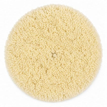 Woolous Wool Buffing Pad 8 inch Single Sided Polishing 100% Twisted Lamb Wool Polishing Buffing Compound Pad Wheel Bonnet with Hook and Loop for Auto Car Detailing | 100% lamb wool pad for polishing, cutting, compounding and buffing cars, boats, trucks...