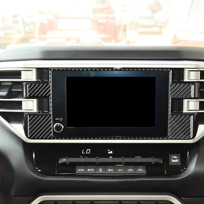 NVCNX Real Premium Carbon Fiber for Toyota Tundra 2022-2026 / Sequoia 2023-2026 2024 2025 Car Dash Navigation Screen Panel Cover Interior Trim Accessories Thick Overlay Sticker Decal 1PC only for SR5