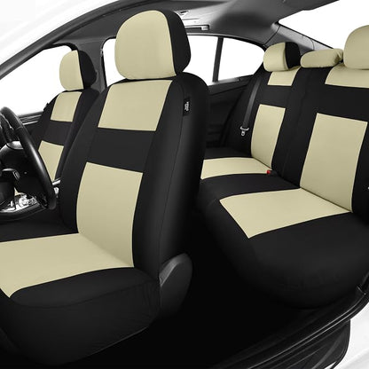 VarCozy Seat Covers for Car Front Pair, Breathable Cloth Front Car Seat Covers, Universal Cloth Seat Covers for SUV Sedan Van, Automotive Interior Covers, Airbag Compatible