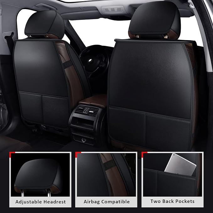 MIROZO Seat Covers for Car,Waterproof Seat Cover Full Set Vehicle Cushion Cover Automotive Seat Protector Breathable Universal Fit for Most Sedan, Truck and SUV for Tacoma CX5 Chevy