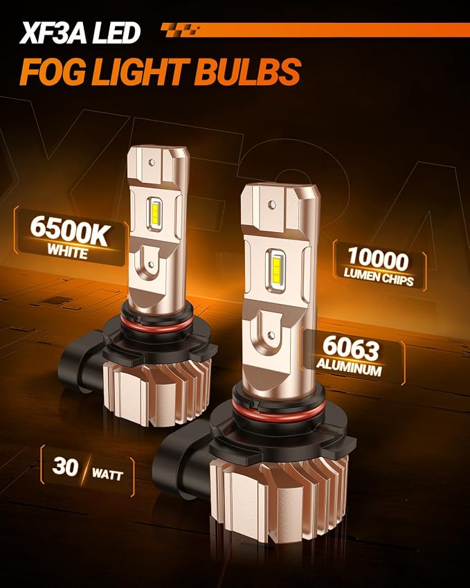 SEALIGHT H10 9145 LED Fog Light Bulbs or DRL, 600% Brightness 50000 Hours Lifespan 9140 9145 H10 LED Bulb, 10000LM 6500K Cool White Strong Penetration, Play and Plug, Driving Lights, Pack of 2
