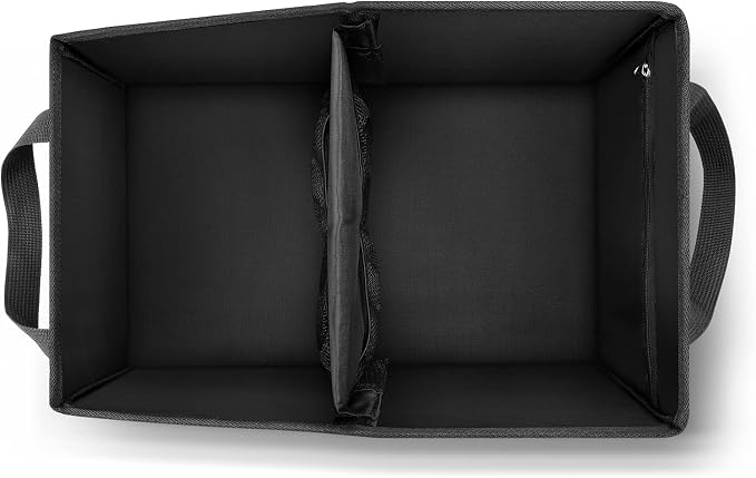 Car Organizer - Automotive Organizer for Front And Back Seat or Floor, Car Caddy Organizer with Divide, Handles and Multiple Mesh Pockets