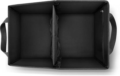 Car Organizer - Automotive Organizer for Front And Back Seat or Floor, Car Caddy Organizer with Divide, Handles and Multiple Mesh Pockets