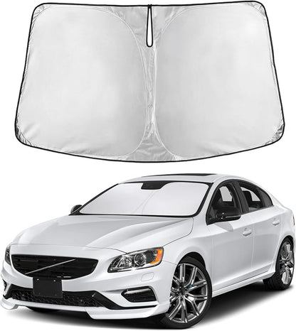 EcoNour Windshield Sunshade Compatible for Volvo S60 2011-2016 2017 2018, Sun Visor for Front Windshield & Window Sun Shade Cover, UV Heat Blocker & Protector, Car Accessories