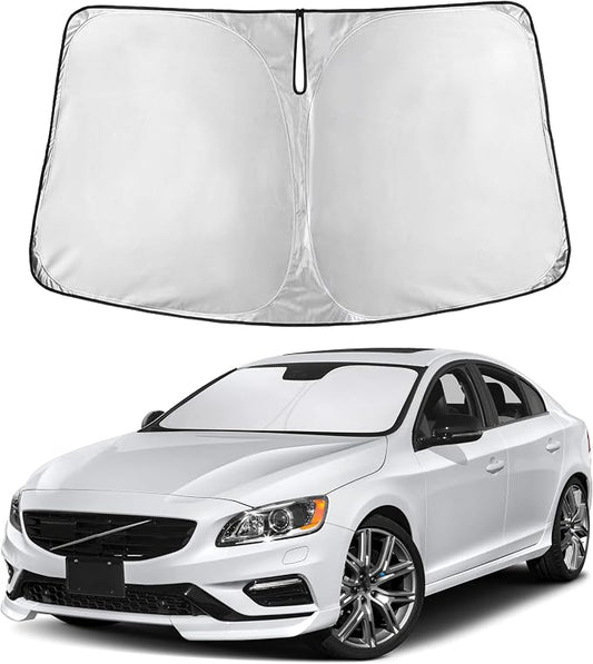 EcoNour Windshield Sunshade Compatible for Volvo S60 2011-2016 2017 2018, Sun Visor for Front Windshield & Window Sun Shade Cover, UV Heat Blocker & Protector, Car Accessories