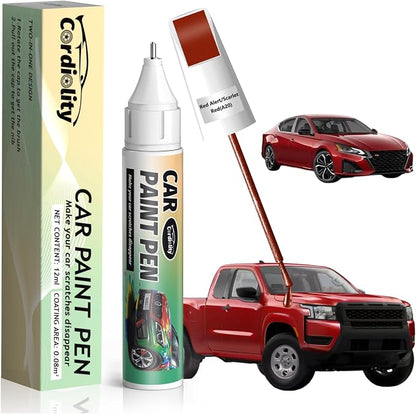 A20 Red Alert/Scarlet Red Touch Up Paint for Nissan, Color Accurate Car Paint Scratch Repair Pen, Quick & Easy Fix Automotive Chips and Nicks