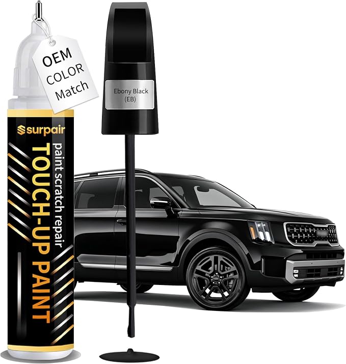 Ebony Black EB Touch up Paint for KIA OEM Color Match Car Scratch Repair Kit for Nicks & Chips Scratches Quick & Easy Paint Fix 2-In-1 Car Scratch Remover Pen