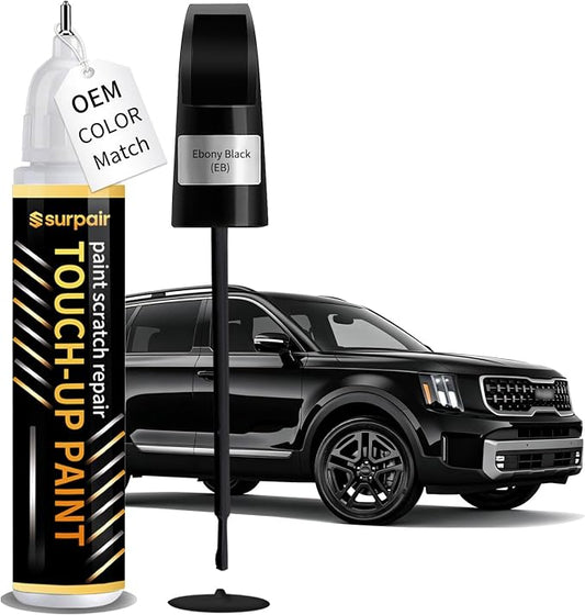Ebony Black EB Touch up Paint for KIA OEM Color Match Car Scratch Repair Kit for Nicks & Chips Scratches Quick & Easy Paint Fix 2-In-1 Car Scratch Remover Pen