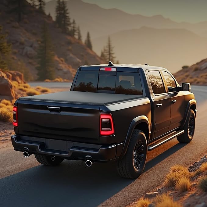 Soft Roll Up Truck Bed Tonneau Cover Fit for Dodge Ram 1500 2009-2024 (Classic ONLY) 5.7 ft Bed Without Rambox