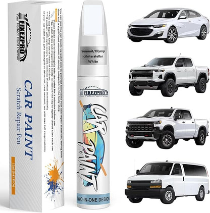 Summit/Olympic/Interstellar White(GAZ/WA8624/50U/50) Touch Up Paint for Chevrolet, Car Paint Scratch Repair Remover Pen Color Exact Match, Easy Fix Chips and Nicks Scuff