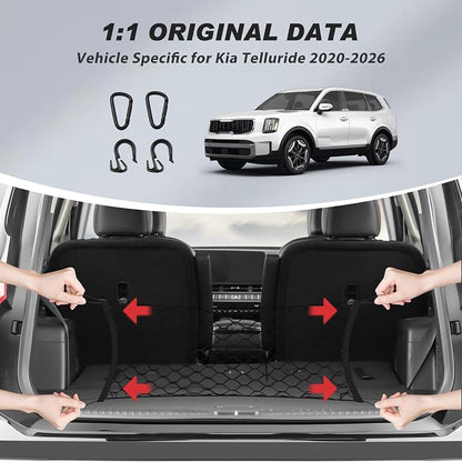 Karltys Envelope Style Cargo Net for Kia Telluride 2026 2025 2024 2023 2022-2020, Elastic Heavy Duty Rear Trunk Mesh Cargo Netting Storage Organizer for 2025 Kia Telluride Accessories