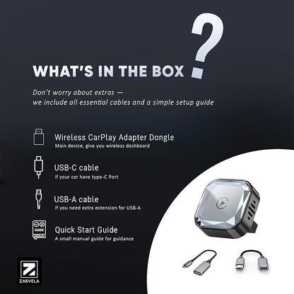 Wireless CarPlay Adapter for iPhone (2026 Upgraded), Mini Plug & Play for Cars with Factory Wired Apple CarPlay, Fast & Stable Connection, Easy Setup, Wide Vehicle Compatibility USB & USB C (Black)