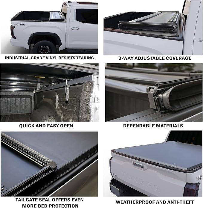 Toptiny Soft Folding Truck Bed Tonneau Cover |TSTF013|Fits 2004-2014 Ford F-150 5.5' Bed (66")