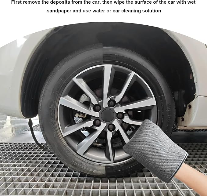 2 PCS Clay Mitts, Microfiber Clay Bar Towel Medium Grade Auto Detailing Gloves, Scratch-Free Surface Prep Mitt Alternative for Car Paint Claying Cleaning & Polishing (Gray)