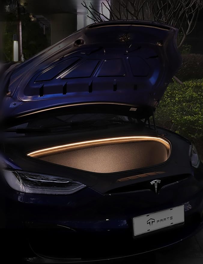 TPARTS Frunk LED Strip for Tesla Model X 2021-2026, Ambient Lights Flexible Silicone Car Lighting Bar Waterproof Model X Front Trunk Interior Accessories(Cool White Light)