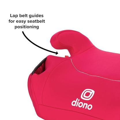 Diono Solana, No Latch, Pack of 2 Backless Booster Car Seats, Lightweight, Machine Washable Covers, Cup Holders, Pink Cotton Candy