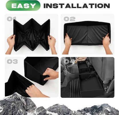 Autorder Foldable Under Seat Storage Organizer for 2019-2026 Chevy Silverado/GMC Sierra 1500 & 2020-2025 2500HD/3500HD, 600D Oxford Fabric Waterproof Underseat Tool Box Accessory for Double & Crew Cab