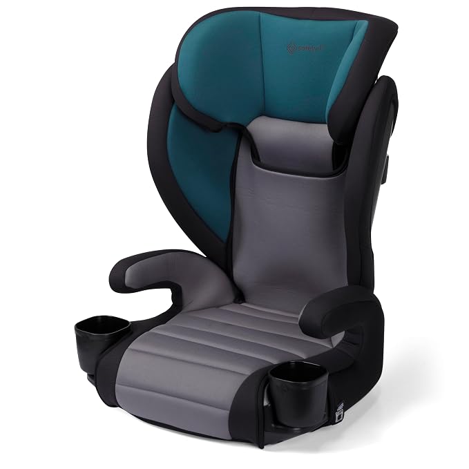 Safety 1st Grow and Go 2-in-1 Booster Car Seat with ComfortWings, Converts High-Back to Backless, 19" Wide, Slim Design, Lightweight, Foldable, Easy-Clean, Cup Holders, 40-100 lbs, Sea Serpent