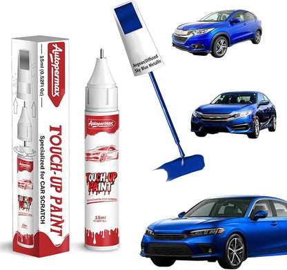 B-593M Aegean/Diffused Sky Blue Metallic Car Touch Up Paint for Honda, Color Accurate Two-In-One Car Paint Scratch Repair Pen for Vehicles Chips and Nicks Scuff