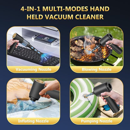 BSRCO Car Vacuum Portable Cordless, 15000Pa Brushless Mini Handheld Vacuum Cordless, 0.6lbs Ultra-Lightweight Air Duster & Vacuum Pump for Car Detailing, Keyboard, Home, Type-C