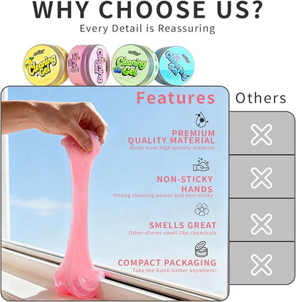 ASFSKY Car Cleaning Gel（4 Packs） Dust Cleaning Putty Universal Car Interior Cleaner Keyboard Dust Remover Car Slime Gifts for Men Women Girl