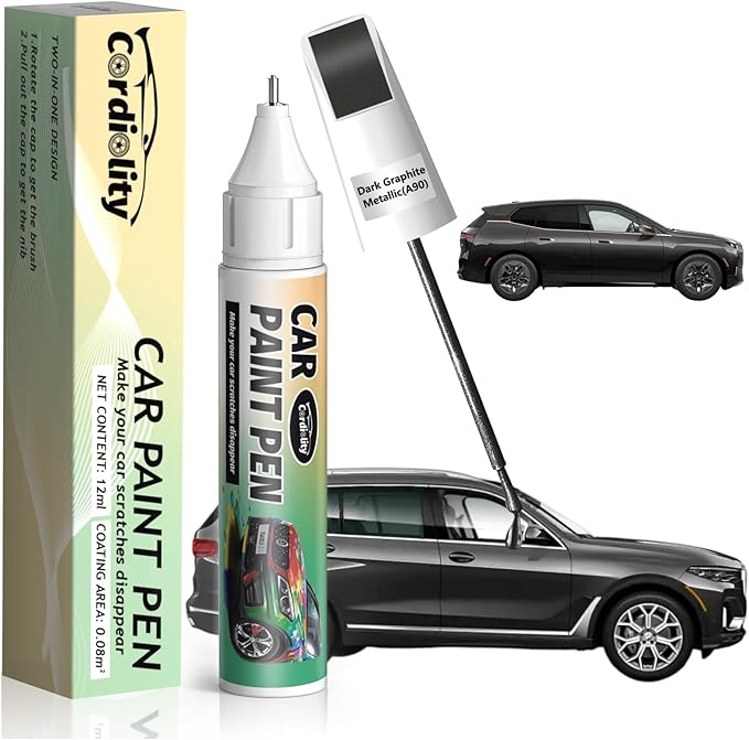 A90 Dark Graphite Metallic Touch Up Paint for BMW, Color Accurate Car Paint Scratch Repair Pen, Quick & Easy Fix Automotive Chips and Nicks