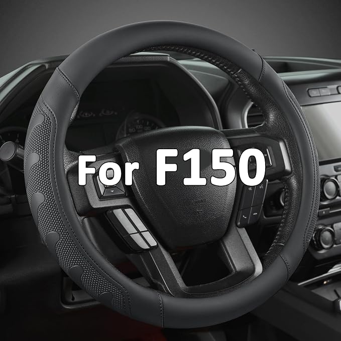GIANT PANDA Car Steering Wheel Cover for Ford - F150 F250 F350 Expedition, (15.5-16 inches - Black)