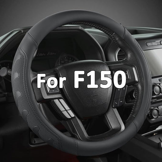 GIANT PANDA Car Steering Wheel Cover for Ford - F150 F250 F350 Expedition, (15.5-16 inches - Black)