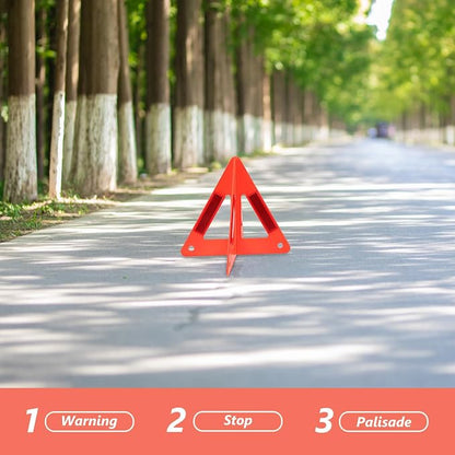 MAGICLULU Car Road Safety Kit 2pcs Reflective Emergency Warning Triangles with Plastic Triangle Signs for Roadside Vehicle Warning and Breakdown Safety