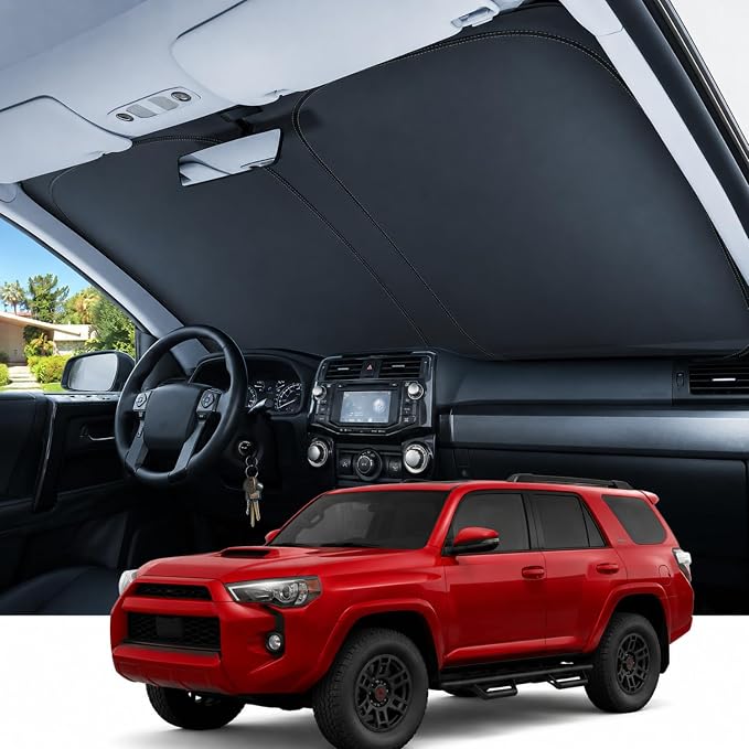 REEVAA Upgraded for Toyota 4Runner 2026-2010 Windshield Sunshade [Tailored Fit, 99% Sun Protection] Foldable Sun Shade Car Accessories with Storage Bag