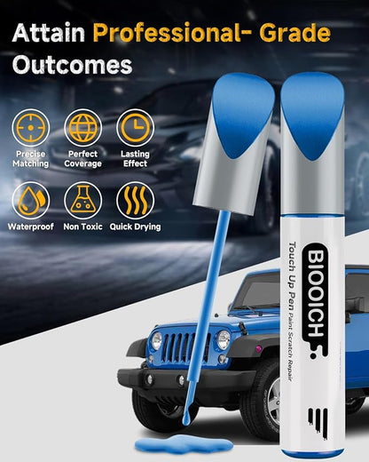 Touch Up Paint Pen Exact Color Match Car Chip and Scratch Repair (for Jeep, Hydro Blue/Laser Blue Pearl(PBJ/MBJ))