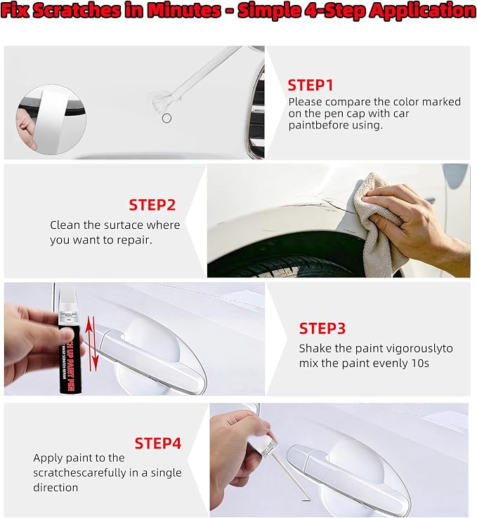 Sterling Gray Metallic(GXD/WA130H) Car Touch Up Paint for Chevy 2-in-1 Car Scratch Repair Pen with Tip&Brush, DIY Color-Code Matched Auto Paint for Rock Chips Door Scratches Paint Nicks Bumper Marks