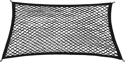 BestEvMod Cargo Mesh Net for Pickup Truck Bed Compatible with Tesla Cybertruck 2026 2025 2024 Accessories Mesh Extra Strong Hook Stretchable Trunk Organizer Cargo Net (Rear, Reinforced POM Hooks)