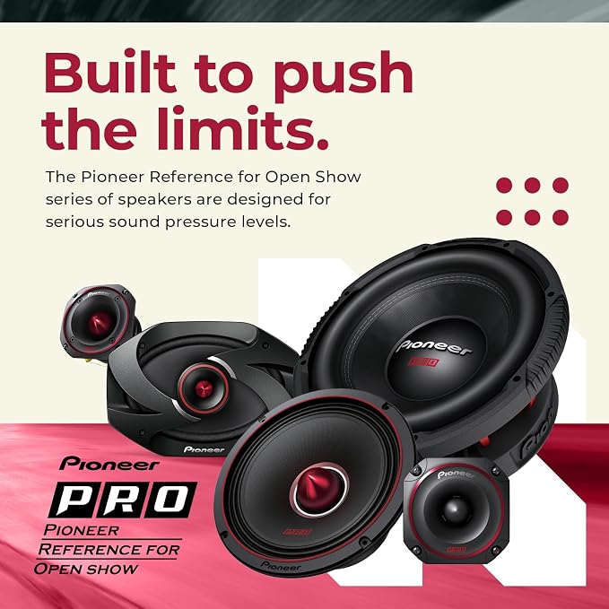 Pioneer P.R.O. Series TS-M651PRO 6.5” Speakers (Pair) – 500W Max, Perfect for high-SPL Builds and pro-Level car Audio