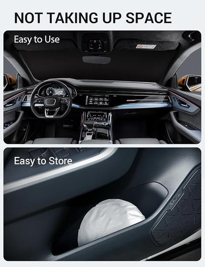 Proadsy 2026 Upgrade Windshield Sun Shade Custom Fit 2019-2025 2026 Audi Q8 Foldable Front Sunshade Protector Sun Visor Blocks UV Rays Keep Car Cooler