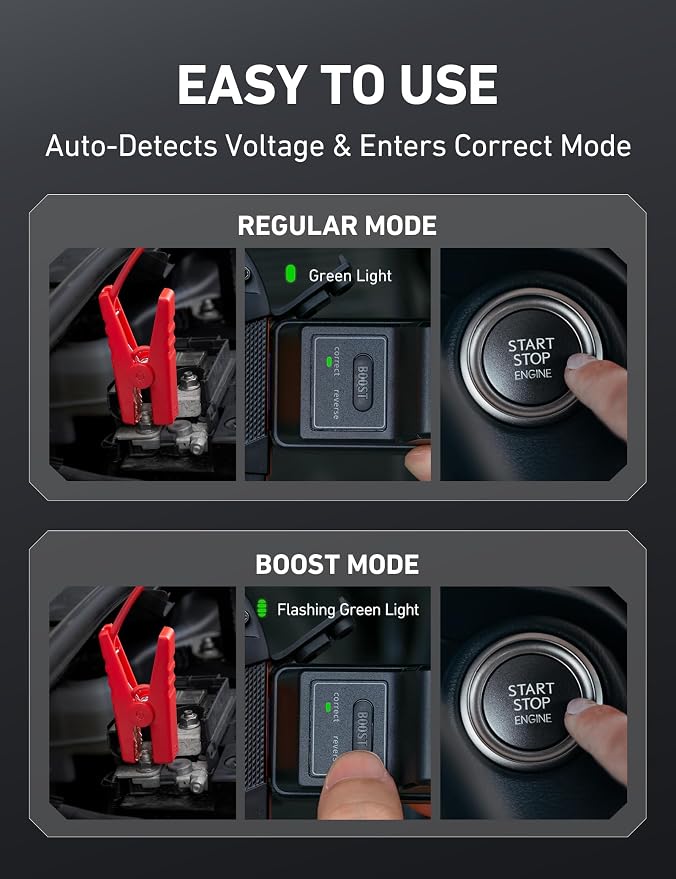 AstroAI S8 Car Battery Jump Starter 1500A – Portable 12V Lithium Jump Box with 3 Mode Flashlight, Power Bank & Smart Jumper Cables - for 6.0L Gas and 3.0L Diesel Engines