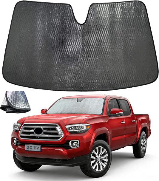 Car Windshield Sun Shade for Toyota Tacoma 2016-2026 2024 2025 Front Window Sunshade Sun Visor Protection Cover Accessories -5-Layer Bubble Foldable Thicken Blocks Heat & UV Rays