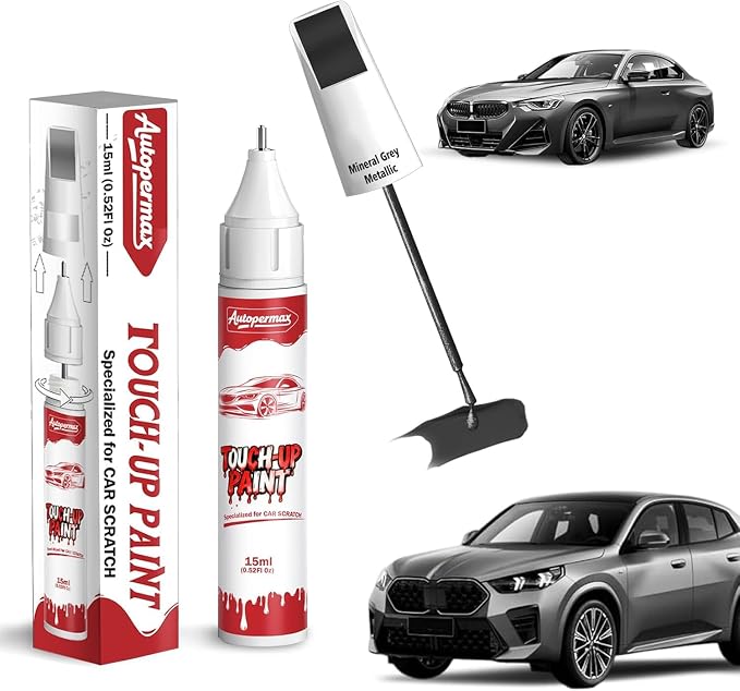 B39 Mineral Grey Metallic Car Touch Up Paint for BMW, Color Accurate Two-In-One Car Paint Scratch Repair Pen, Professional Scratch Remover for Vehicles Chips and Nicks Scuff