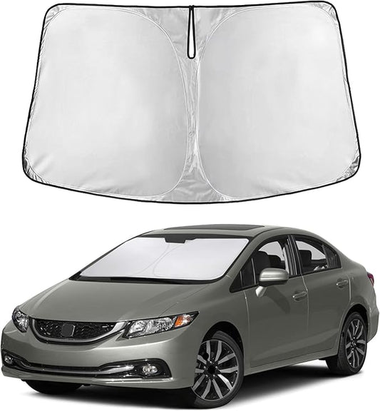 EcoNour Windshield Sunshade Compatible for Honda Civic 2012–2013 2014 2015, Sun Visor for Front Windshield & Window Sunshade Cover, UV Heat Blocker & Protector, Car Accessories