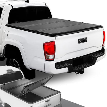 DNA MOTORING New Upgrade Truck Bed Top Hard Solid Tri-Fold Tonneau Cover Compatible with 16-23 Toyota Tacoma 5' Bed, TTC-HARD-058