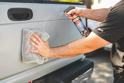 The Rag Company, The Liquid8r, Absorbent 70/30 Blend Microfiber Drying Towel for Cars, Trucks, and SUVs, Safe for Detailing, Scratch-Free, Twist Loop, 1100 GSM, 16x16 Inches, Aqua Blue/Grey, 2-Pack
