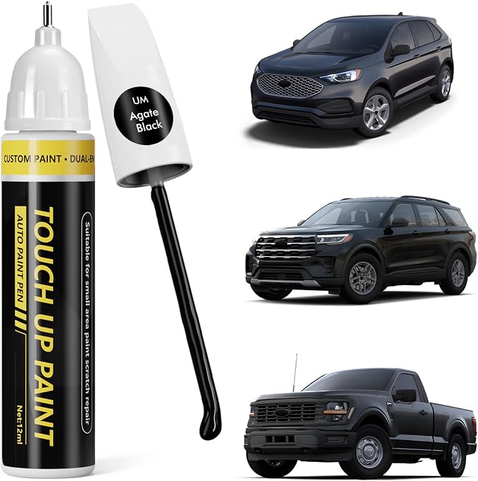 (Agate Black (UM) Car Touch Up Paint for ford, Car Paint Scratch Repair Kit, 2 in 1 Premium Scratch Remover Pen with Exact Color-Matched