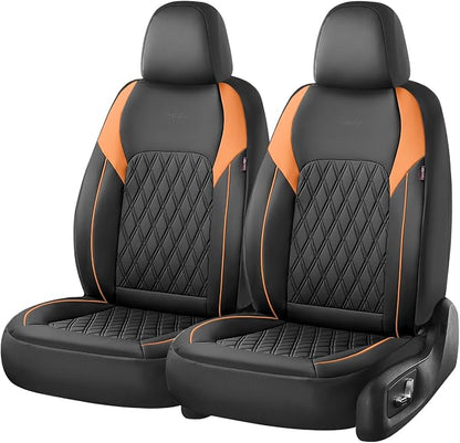 Coverado Seat Covers for Cars, Seat Covers Full Set, Waterproof Seat Covers, Car Seat Covers Front Seats and Back, Car Seat Cushion, Car Seat Protector Universal Fit Most Cars Trucks SUV, Black&Orange