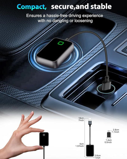 Wireless Carplay Adapter for iPhone, Converts Wired CarPlay to Wireless, Plug and Play Dongle for Apple CarPlay, Bluetooth Control Adapter for Cars from 2016 & Cars with Built-in CarPlay