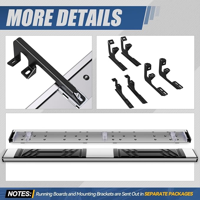 Auto Dynasty Running Boards Compatible with 2016-2022 Honda Pilot, Stainless Steel Side Step Rail Nerf Bars, 6.5" x 73" Step Bars, Polished Chrome