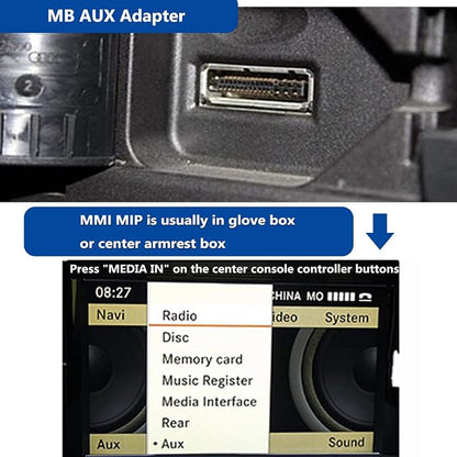 MMI MDI Aux Charing Cable 3.5 mm Music Adapter for Merced-ES Ben-z, Compatible with IP 14 13 12 11 Pro Max Xs Max XR 8 7 6