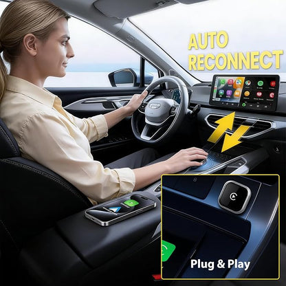 Sunweyer 2026 Latest Wireless CarPlay & Android Auto Dongle 2 in 1 Auto Connect Box,USB Type-C Port,Supports Online Updates Wired to Wireless Adapter (S42)