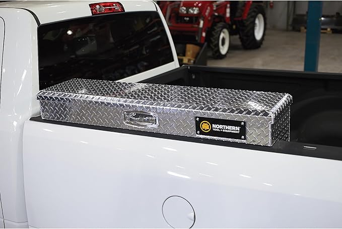 Northern Tool Side-Mount Truck Tool Box - Aluminum, Diamond Plate, Pull Handle Latch, 48in. x 11.5in. x 11in. Model Number 36012757