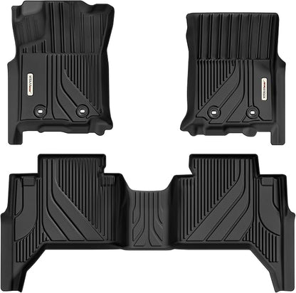 YITAMOTOR Floor Mats for Toyota Tacoma 2016-2023 Double Cab Automatic, Custom Fit All Weather Anti-Slip TPE Rubber Mat, Toyota Tacoma Accessories SR/SR5/TRD/Limited/Trail Floor Liner, 1st & 2nd Row